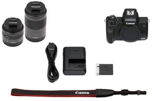 Системный фотоаппарат Canon EOS M50 Mark II Black + EF-M 15-45mm f/3.5-6.3 IS STM + EF-M 55-200mm f/4.5-6.3 IS STM