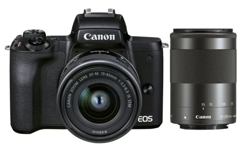 Системный фотоаппарат Canon EOS M50 Mark II Black + EF-M 15-45mm f/3.5-6.3 IS STM + EF-M 55-200mm f/4.5-6.3 IS STM