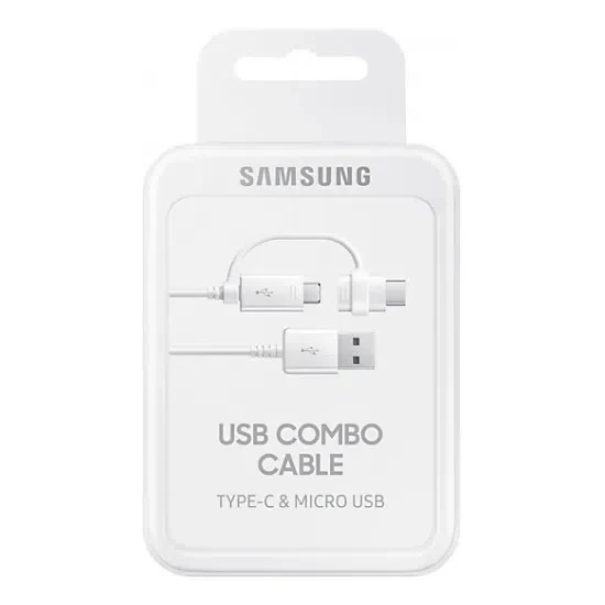 Cablu de încărcare Samsung EP-DG930DWEGRU, USB Type-C x micro-USB/USB Type-A, 1,5m, Alb 3