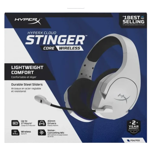 Căști HyperX Cloud Stinger Core PS5, Fără fir, Alb