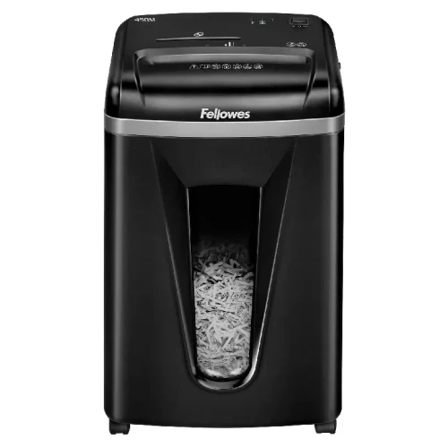 Fellowes Powershred® 450M, DIN Level P-5, Cross 2х12mm, Capacity 8sheets, Vol.22 lit Staples, DVD