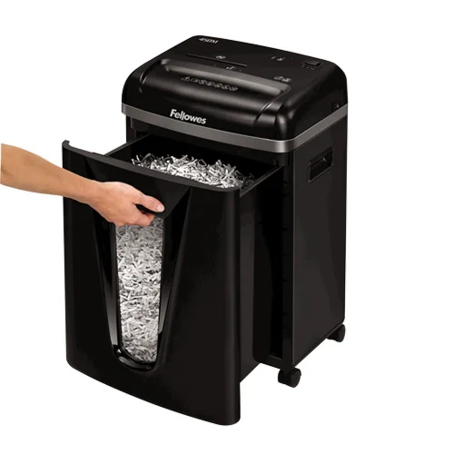 Fellowes Powershred® 450M, DIN Level P-5, Cross 2х12mm, Capacity 8sheets, Vol.22 lit Staples, DVD