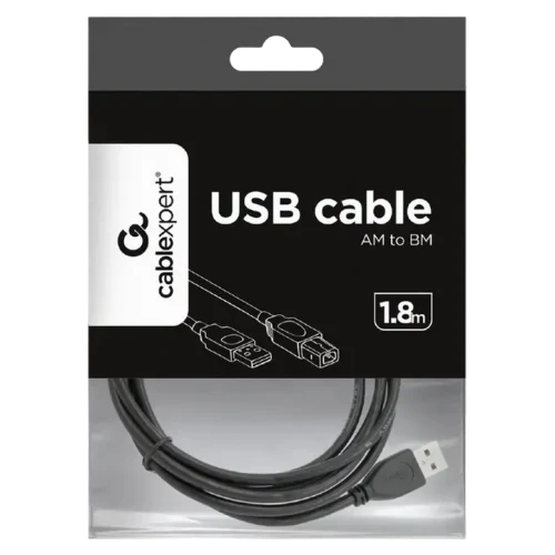 Кабель Cablexpert CCP-USB2-AMBM-6, USB-A to USB-B, 1.8 м, Черный