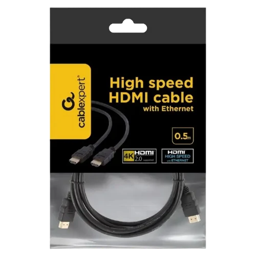 Cablu Cablexpert CC-HDMI4-0.5M, HDMI to HDMI, 0.5 m, Negru