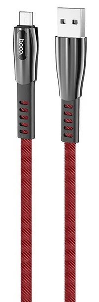 Cablu Hoco U70 Splendor Micro, USB-A to Micro-USB, 1.2 m, Roșu 2