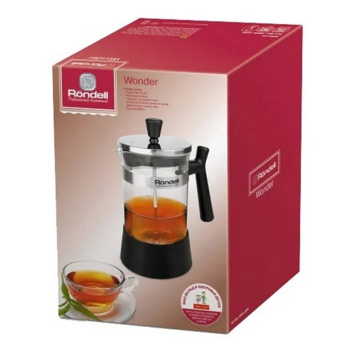 Френч-пресс Rondell RDS-426, 0,6л, Чёрный