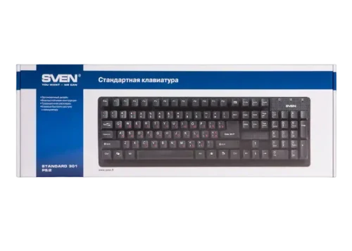 Клавиатура SVEN Standard 301, Проводное, Чёрный