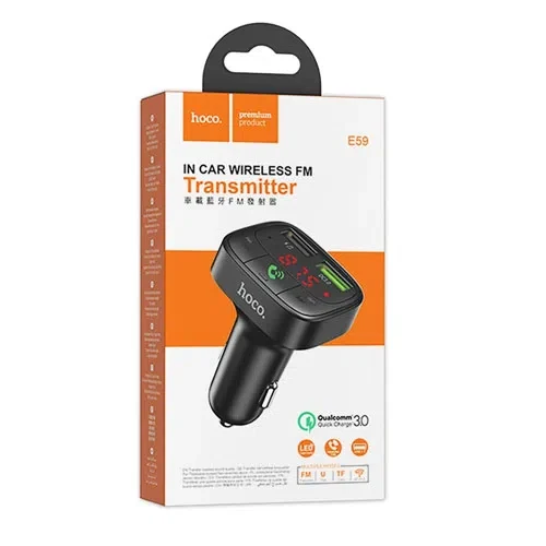 FM Modulator Hoco E67 Fighter QC3.0 car BT FM transmitter 4