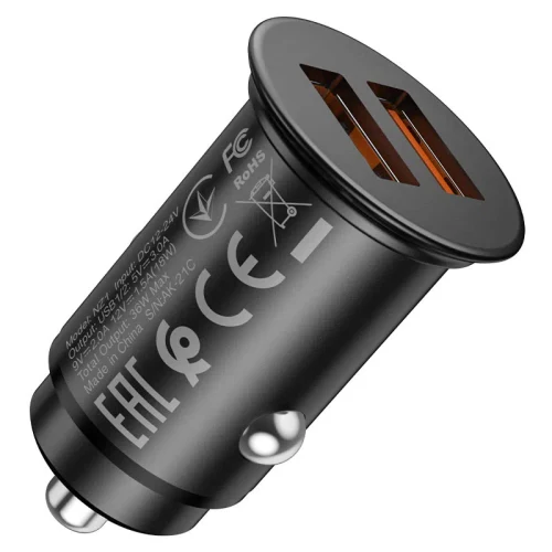 HOCO NZ1 Developer 36W dual port QC3.0 car charger Black