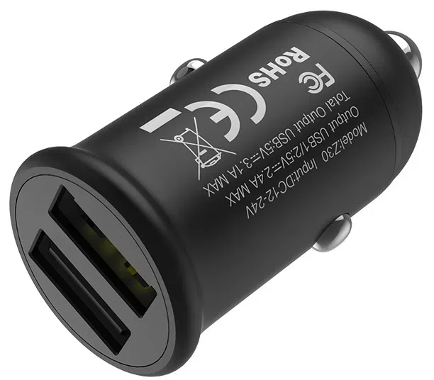 Автомобильная зарядка Hoco Z30 Easy Route Black 2