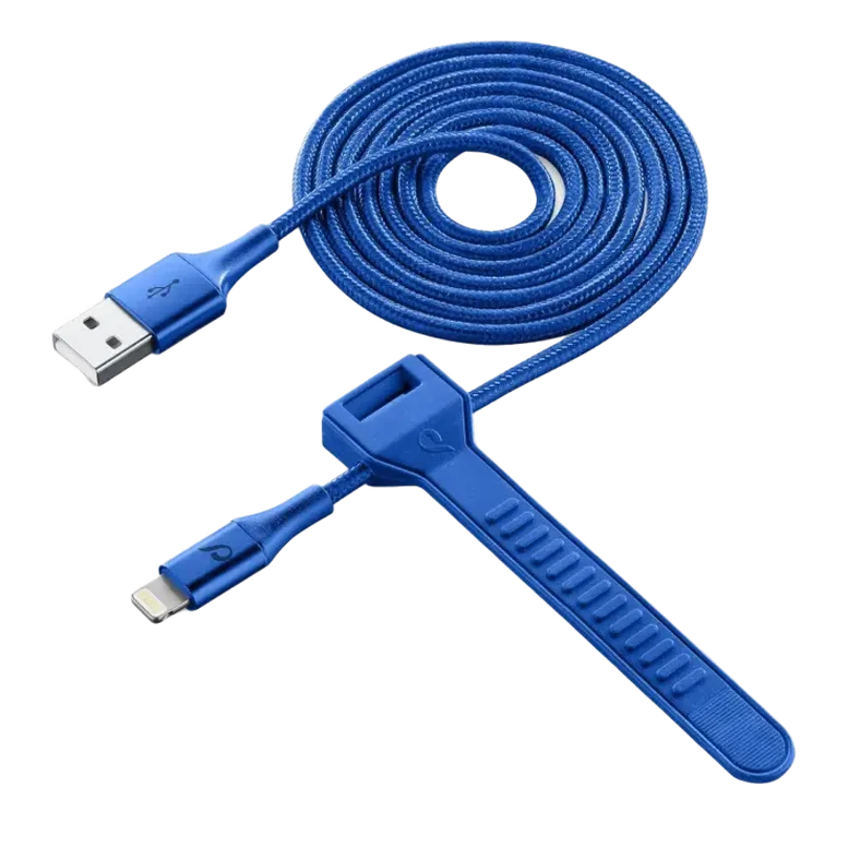 Кабель Cellularline Satellite MFI, USB-A to Lightning, 1 м, Синий 2