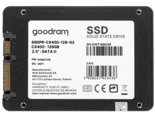 Накопитель SSD Goodram CX400 Gen.2, 128 ГБ, SSDPR-CX400-128-G2