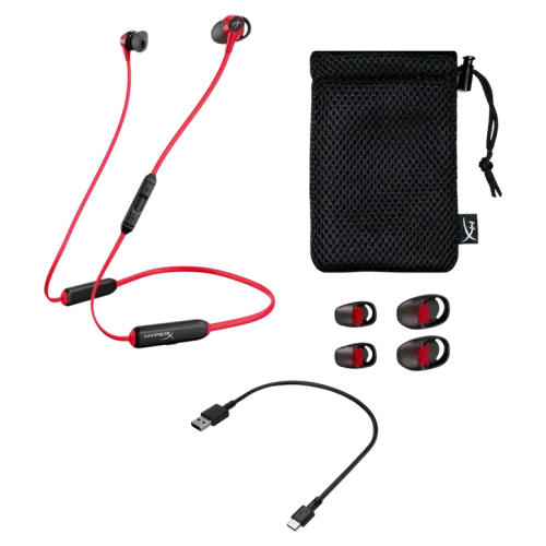 Căști HyperX Cloud Buds, Fără fir, Negru/Roșu