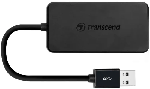 USB  3.0 Hub 4-port Transcend "TS-HUB2K" Black (1xUSB-A 3.0 to 4xUSB-A 3.0 5Gb/s)