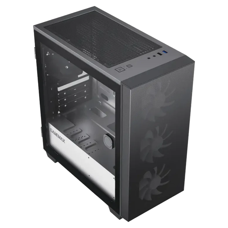 Case mATX GAMEMAX Aero Mini ECO, w/o PSU, 4x120mm, Front Mesh, TG, USB 3.0, Black 2