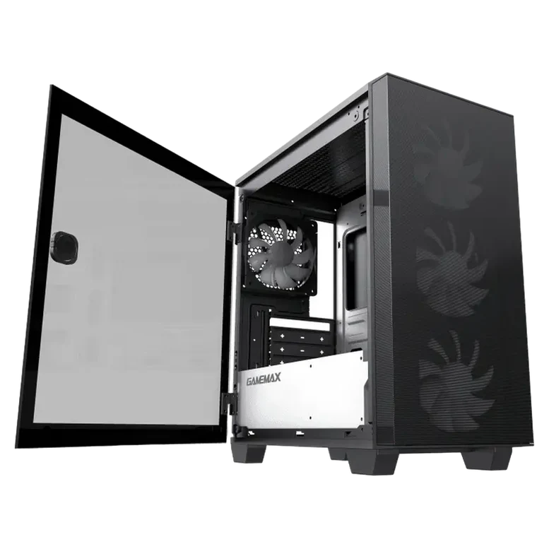 Case mATX GAMEMAX Aero Mini ECO, w/o PSU, 4x120mm, Front Mesh, TG, USB 3.0, Black 3