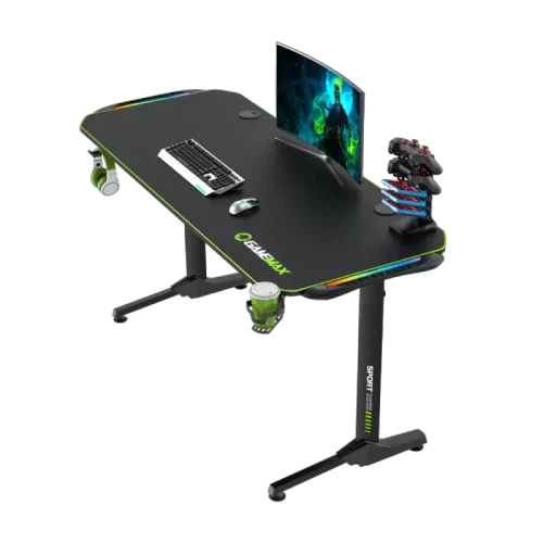 Birou Gaming Gamemax D140-Carbon RGB, Negru
