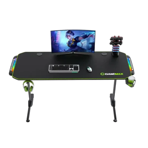 Birou Gaming Gamemax D140-Carbon RGB, Negru