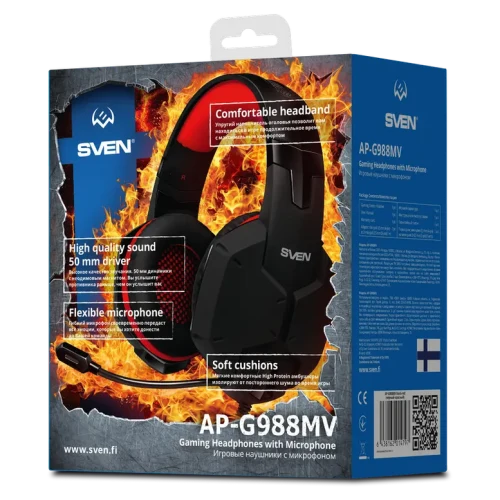 Căști SVEN AP-G988MV, Cu fir, Negru