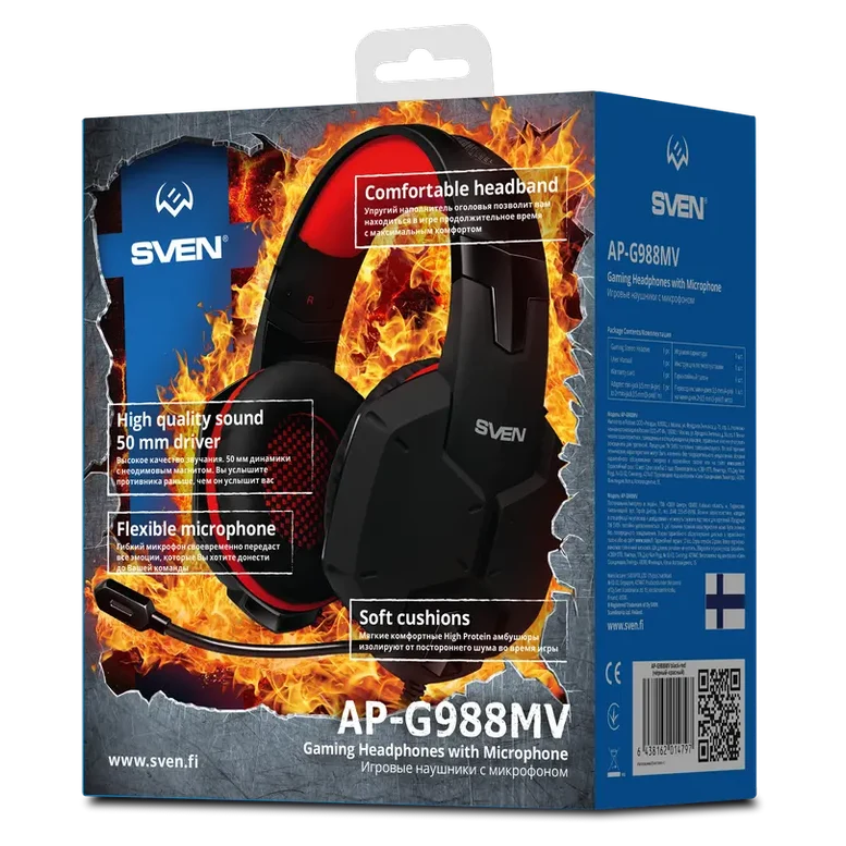 Căști SVEN AP-G988MV, Cu fir, Negru 11