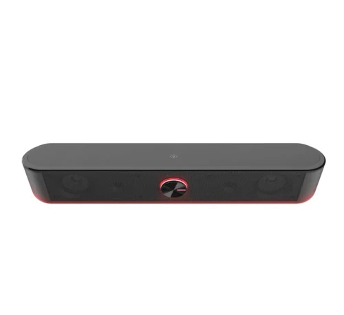 Trust Gaming GXT 619 Thorne RGB Illuminated Soundbar, 2.0 Stereo speakers with 12W of peak power provide a solid gaming experience, Black