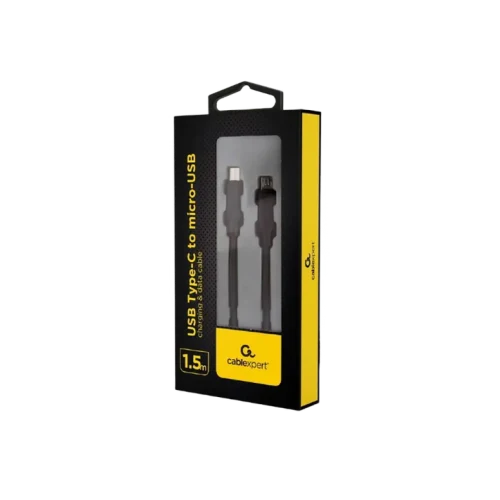 Кабель Cablexpert CC-USB2-CMMBM-1.5M, USB-C to Micro-USB, 1.5 м, Черный