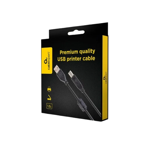 Cable USB, AM/BM,   1.5 m,  Retail pack, Cablexpert, Black, CCFB-USB2-AMBM-1.5M