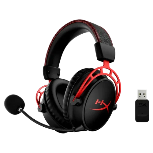 Căști HyperX Cloud Alpha, Fără fir, Negru/Roșu