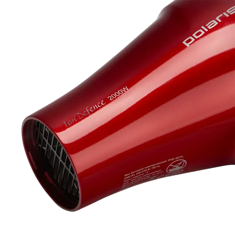 Фен Polaris PHD 2077i, Красный/Черный 10