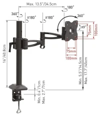 Suport pentru monitor Barkan E621 Black 2