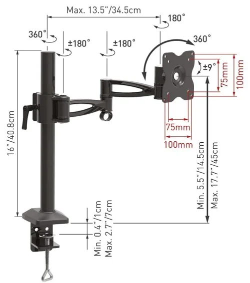 Кронштейн для монитора Barkan E621 Black