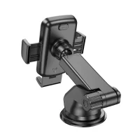 HOCO CA95 Polaris push-type telescopic suction cup car holder Black 5