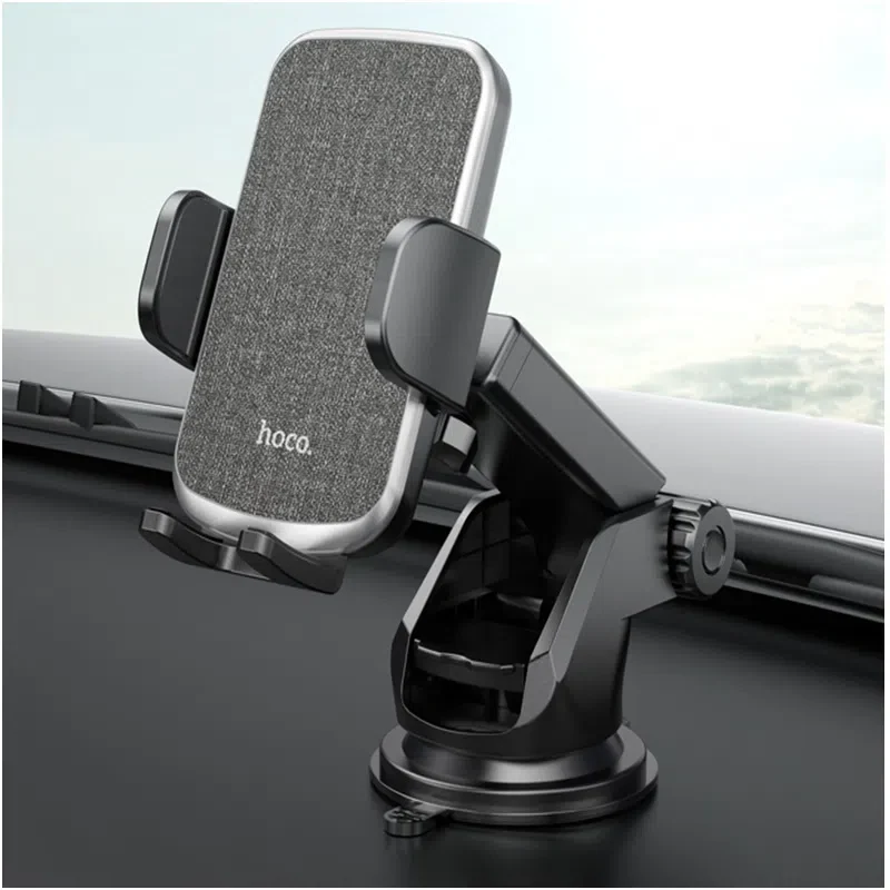 HOCO CA95 Polaris push-type telescopic suction cup car holder Black 6