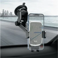 HOCO CA95 Polaris push-type telescopic suction cup car holder Black 7