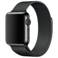 Strap Apple Watch metal magnetic 42-49 mm Black (кольчуга)