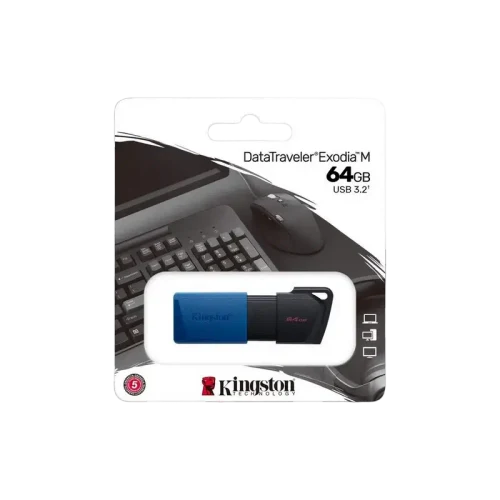 Флеш-накопитель Kingston DataTraveler Exodia M, 64Гб, Черный/Синий