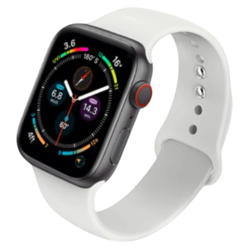 Ремешок силиконовый для Apple Watch 42–44 мм, M/L, White