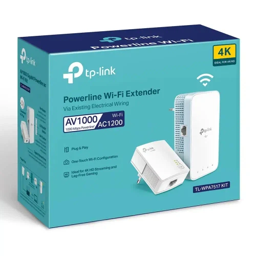 Powerline Adapter/Access Point Wi-Fi AC TP-Link, TL-WPA7517 KIT, AV1200, 1xGbit Port