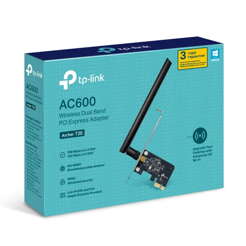PCIe/ Wi-Fi 5 Adapter / TP-LINK Archer T2E / AC600 Dual Band