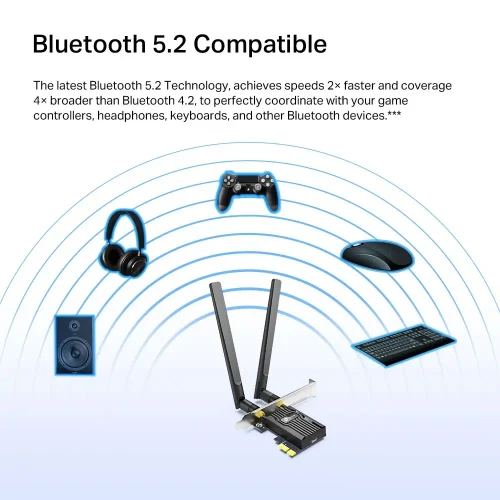 PCIe Wi-Fi 6 Dual Band LAN/Bluetooth 5.2 Adapter TP-LINK "Archer TX55E", 3000Mbps, OFDMA