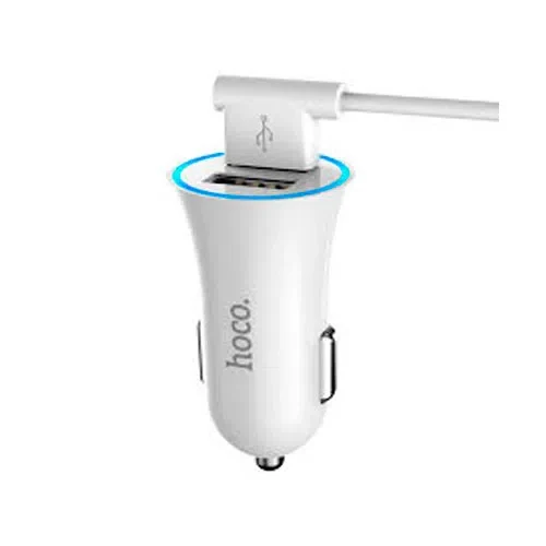 HOCO UC204 and Cable Set Car Charger + Cable for Apple White
