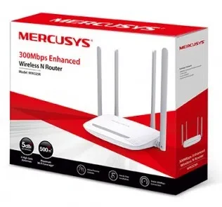 MERCUSYS MW325R  N300 Wireless Router, 300Mbps on 2.4GHz, 802.11n/b/g, 1 WAN + 3 LAN, 4 fixed antennas (provide up to 500m2 of wireless coverage)