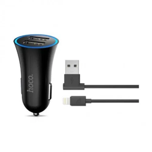 HOCO UC204 car charger with cable Lightning black