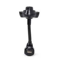 USB Car Charger 3-in-1 carkit - Gembird "BTT-01" Black, FM-radio transmitter 87.5-108MHz, Bluetooth 4.2, USB 3.1 A charger 5V DC up to 3.1 A, 3.5 mm audio input and output