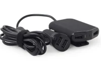 USB Car Charger - EnerGenie EG-4U-CAR-01, 4x USB ports, Input 12/24V DC, Output: up to 2.4 A, charge up to 4 devices simultaneously, 2 ports for the front and 2 ports for backseat passengers, turns, 1.8m cable, Black