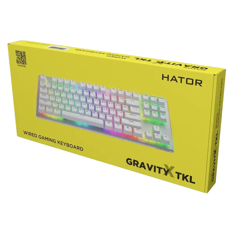 Клавиатура HATOR Gravity X TKL, Проводное, Белый 6