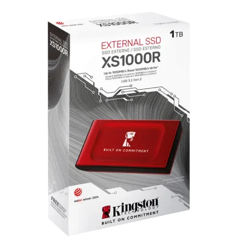 Внешний портативный SSD накопитель Kingston XS1000 BoC, 1 ТБ, Red