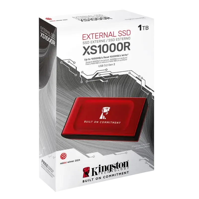 SSD portabil extern Kingston XS1000 BoC, 1 TB, Red 4