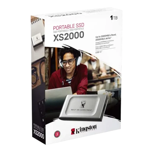 Внешний портативный SSD накопитель Kingston XS2000 BoC, 1 ТБ, Silver
