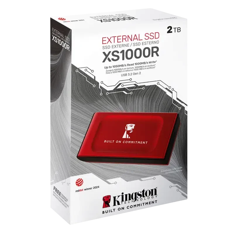 Внешний портативный SSD накопитель Kingston XS1000 BoC, 2 ТБ, Red 4